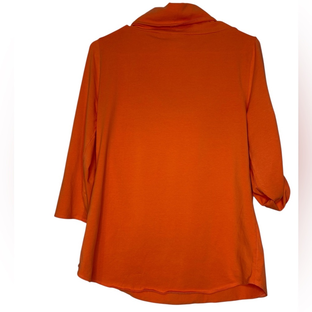 Soft Surroundings 
Comfortable and Vibrant Orange Cowl Neck Blouse - Picture 2 of 7